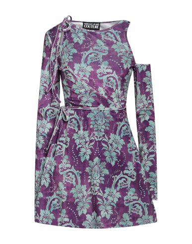 Shop Versace Jeans Couture Woman Mini Dress Deep Purple Size 4 Polyester, Elastane