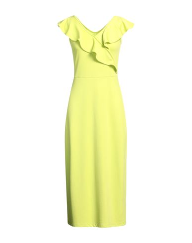 Silvian Heach Woman Midi Dress Acid Green Size 6 Polyester In Multi