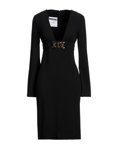 Shop Moschino Woman Midi Dress Black Size 8 Acetate, Viscose