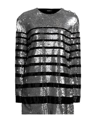 Balmain Woman Mini Dress Silver Size 6 Polyamide, Polyurethane, Glass