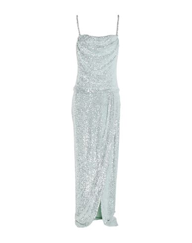 Shop Balmain Woman Maxi Dress Light Green Size 8 Polyamide, Elastane, Acetate, Silk, Glass
