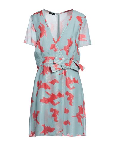 Emporio Armani Woman Mini Dress Slate Blue Size 8 Silk, Polyamide