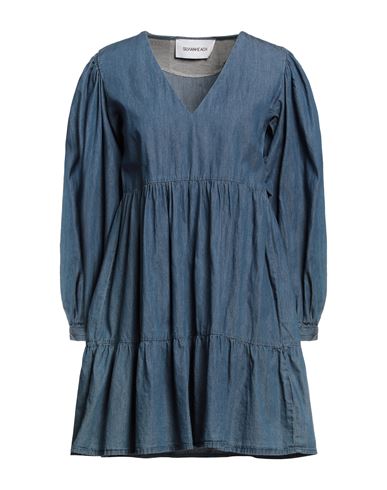 Silvian Heach Woman Mini Dress Blue Size 6 Cotton
