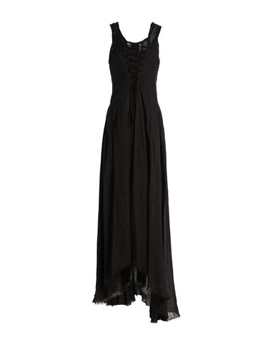 Shop Masnada Woman Maxi Dress Black Size 8 Ramie