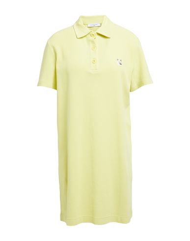 Shop Maison Kitsuné Woman Mini Dress Light Yellow Size Xl Cotton