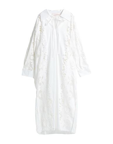Valentino Garavani Woman Midi Dress White Size 4 Cotton