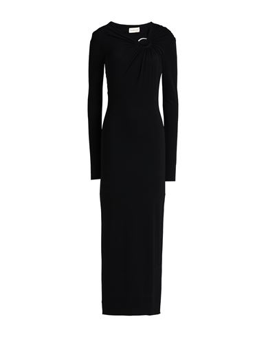 Shop Alexandre Vauthier Woman Maxi Dress Black Size 8 Viscose, Elastane, Brass, Glass