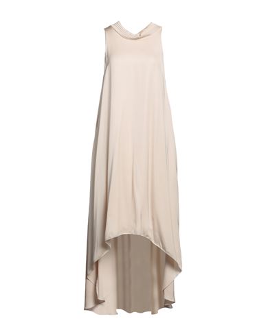 Peserico Woman Midi Dress Beige Size 4 Viscose
