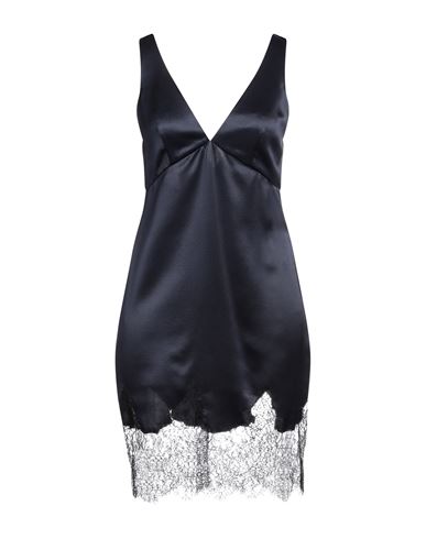 Saint Laurent Woman Mini Dress Midnight Blue Size 8 Silk, Cotton, Polyamide