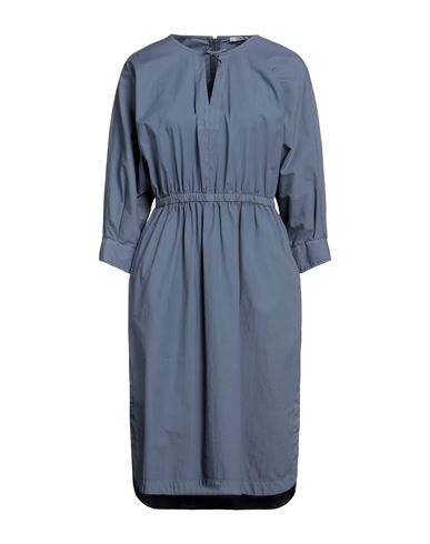 Peserico Easy Woman Midi Dress Slate Blue Size 6 Cotton, Polyamide, Elastane