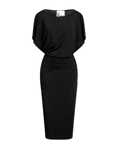 8pm Woman Midi Dress Black Size Xs Viscose, Elastane