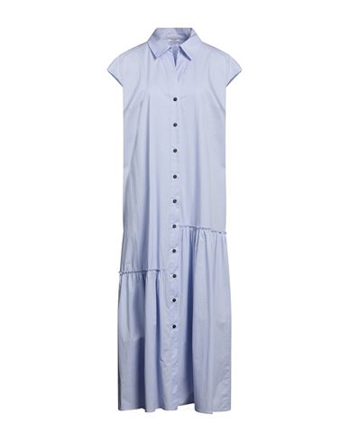 Peserico Woman Maxi Dress Sky Blue Size 12 Cotton, Elastane