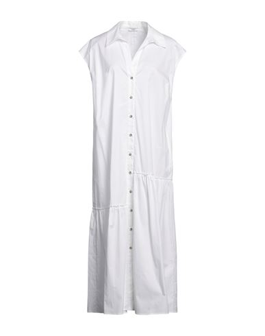 Peserico Woman Maxi Dress White Size 12 Cotton, Elastane