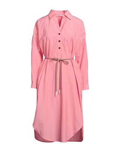 Peserico Woman Midi Dress Pink Size 6 Cotton, Polyester