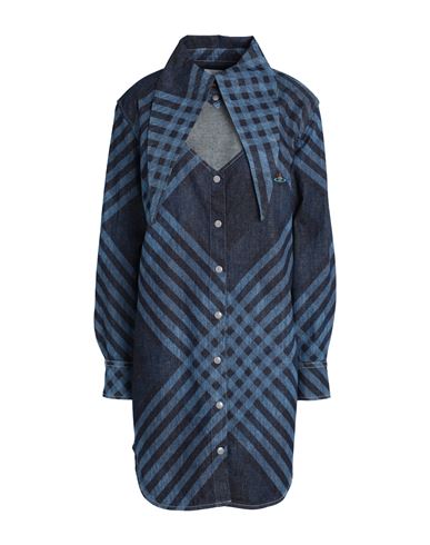 Shop Vivienne Westwood Woman Mini Dress Blue Size 6 Cotton, Elastane