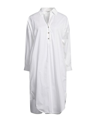 Peserico Woman Midi Dress White Size 2 Cotton, Elastane