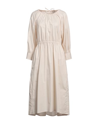 Peserico Woman Midi Dress Cream Size 10 Cotton, Elastane In White