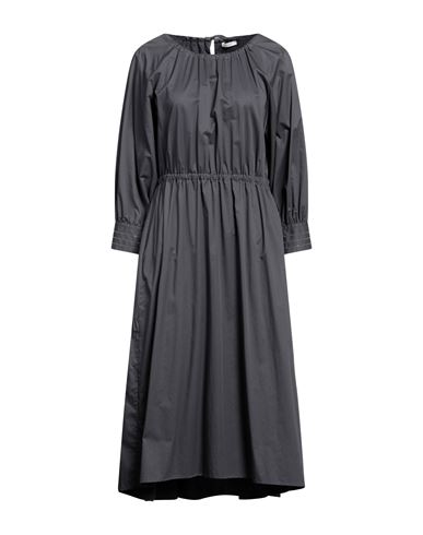 Peserico Woman Midi Dress Lead Size 8 Cotton, Elastane In Grey