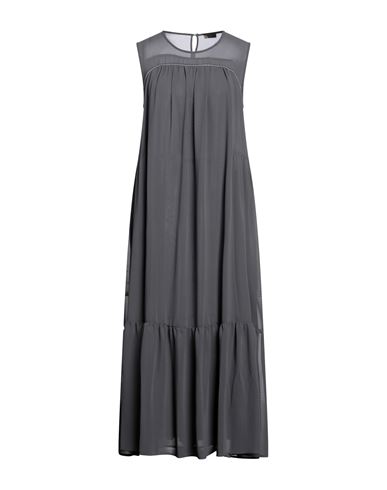 Peserico Woman Maxi Dress Steel Grey Size 6 Polyester In Gray