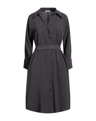 Peserico Woman Midi Dress Steel Grey Size 6 Modal, Polyester