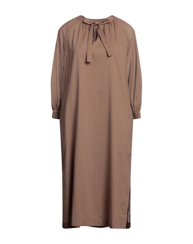 Peserico Woman Midi Dress Brown Size 8 Cotton