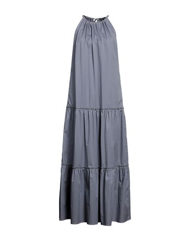 Peserico Easy Woman Maxi Dress Slate Blue Size 6 Cotton, Elastane