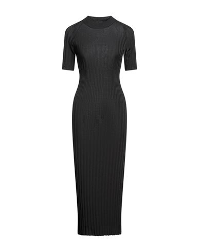Trussardi Woman Midi Dress Black Size L Viscose, Elastane