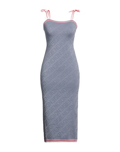 Fendi Woman Midi Dress Grey Size 4 Viscose, Polyamide, Polyurethane