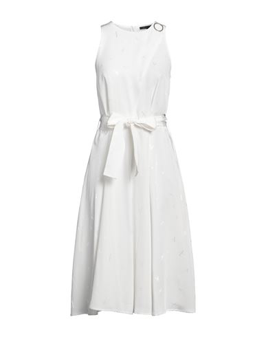 Armani Exchange Woman Midi Dress White Size 12 Viscose