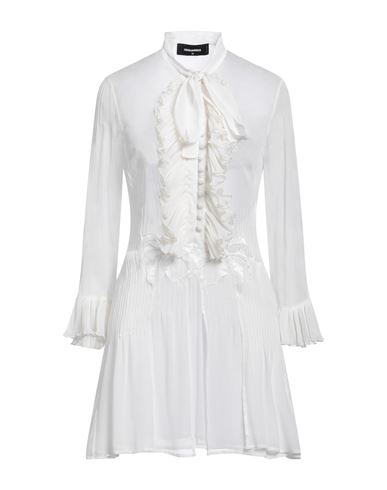Dsquared2 Woman Mini Dress Ivory Size 6 Viscose In White