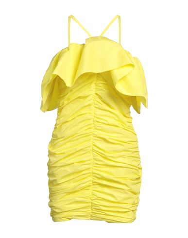 Shop Msgm Woman Mini Dress Yellow Size 10 Polyester