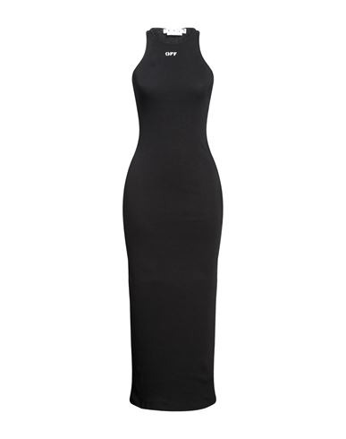 Off-white Woman Maxi Dress Black Size 4 Cotton, Elastane