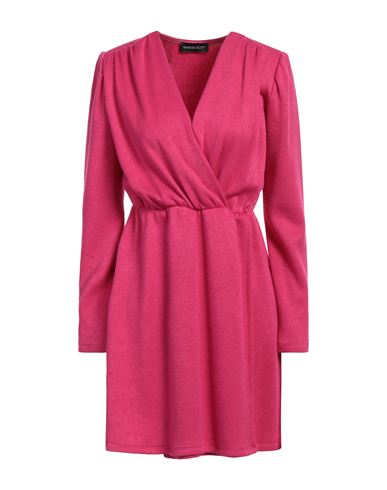 Vanessa Scott Woman Mini Dress Fuchsia Size L Viscose, Polyester, Nylon In Pink