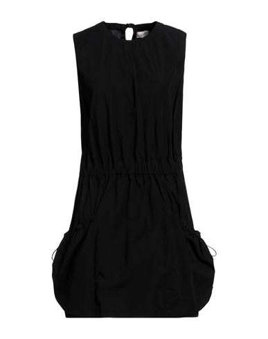 Shop Moncler Woman Mini Dress Black Size 6 Cotton