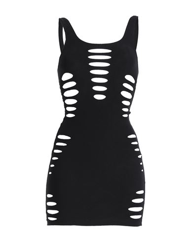 Shop Versace Woman Mini Dress Black Size S/m Polyamide, Elastane