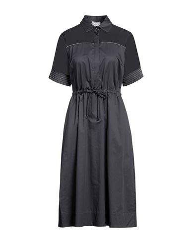 Peserico Woman Midi Dress Steel Grey Size 10 Cotton, Elastane