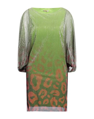 Pin Up Stars Woman Mini Dress Acid Green Size Xs Polyester, Metallic Fiber