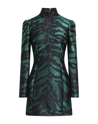 Dolce & Gabbana Woman Mini Dress Green Size 4 Polyester, Metallic Polyester
