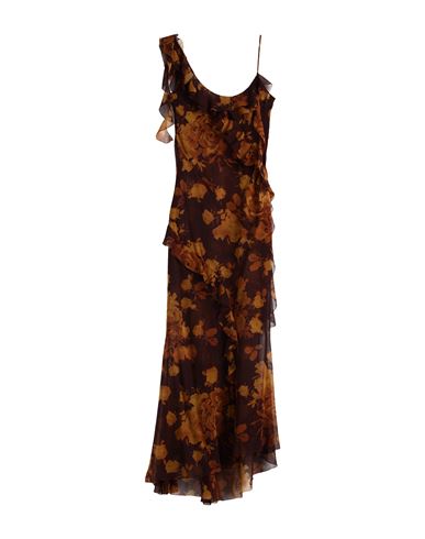 Alessandra Rich Woman Maxi Dress Deep Purple Size 4 Silk