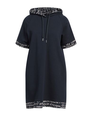 Armani Exchange Woman Mini Dress Midnight Blue Size Xl Cotton