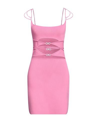 Mach & Mach Woman Mini Dress Fuchsia Size M Viscose, Polyester In Pink
