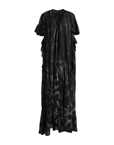 Shop Dsquared2 Woman Maxi Dress Black Size 6 Cotton, Linen