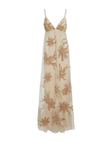 Shop Brunello Cucinelli Woman Maxi Dress Sand Size M Silk In Beige