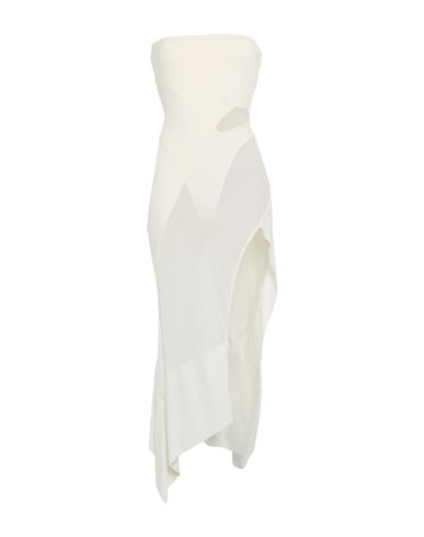 Mugler Woman Mini Dress Ivory Size M Viscose, Polyamide, Polyester In White