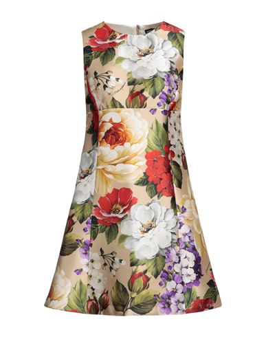 Dolce & Gabbana Woman Mini Dress Sand Size 2 Silk In Beige