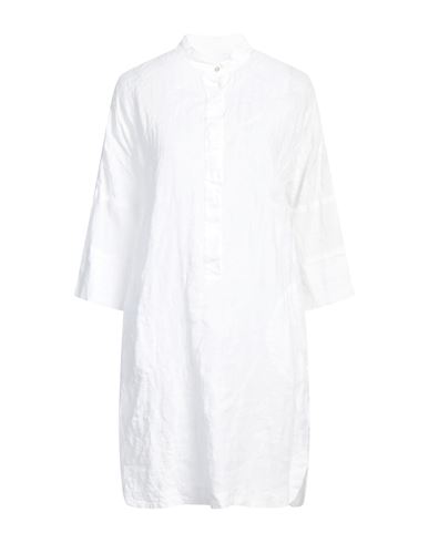 120% Lino Woman Mini Dress White Size 6 Linen