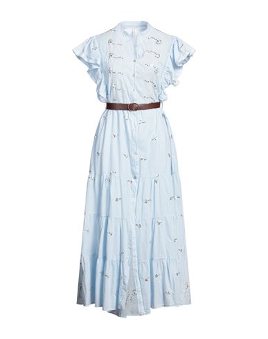 Tensione In Woman Maxi Dress Sky Blue Size M Cotton, Polyester