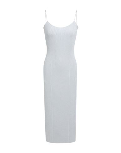 Shop Khaite Woman Midi Dress Silver Size L Polyester, Polyamide, Metallic Fiber, Elastane