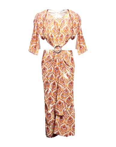 Paco Rabanne Woman Midi Dress Beige Size 12 Polyamide