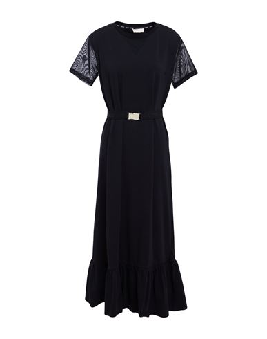 Liu •jo Woman Midi Dress Black Size M Cotton, Elastane, Polyester
